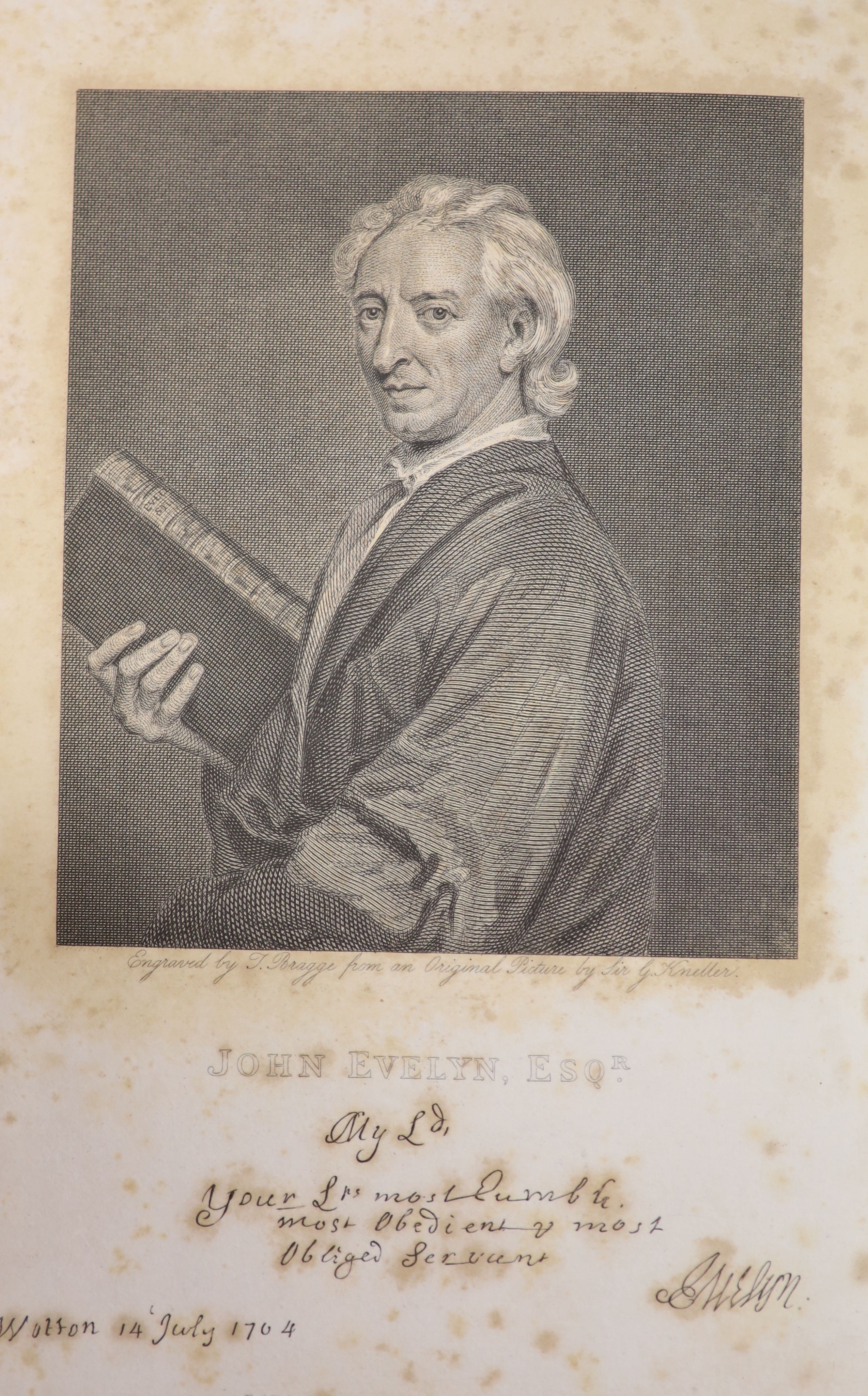 Bray, William (editor) - Memoirs of John Evelyn, Esq; F.R.S. Author of the “Sylva”… Comprising his diary, from 1641 to 1705-6… A new edition, 5 vols. Complete with 10 engraved plates, 3 of which are folding. Uniformly bo